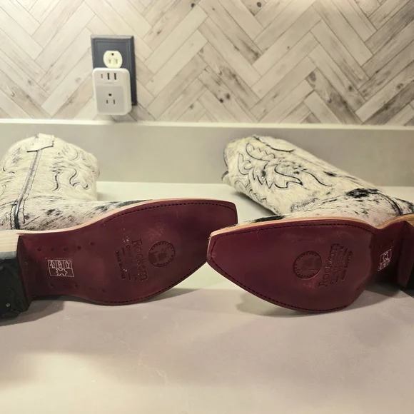 Real Cowhide Hair-on-hide Western Boots, Brand New, From Rock'em - Picture 5 of 5